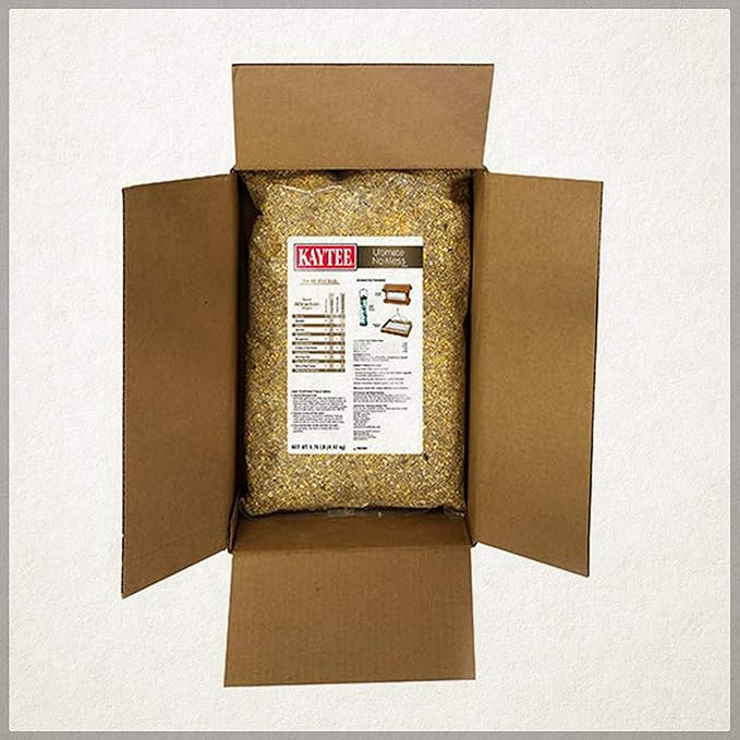 Kaytee Wild Bird Ultimate No Mess Wild Bird Food Seed For Cardinals, Finches, Chickadees, Nuthatches, Woodpeckers, Grosbeaks, Juncos and Other Colorful Songbirds, 9.75 Pound