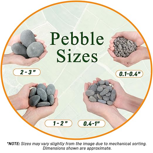5 lbs Pebbles, 0.1-0.4 Inch Small Pebbles for Pots Indoor Plants, Succulent, Vase, Fish Tank, Decorative River Rocks for Garden Landscaping, Home Decor, Outdoor Paving, Grey