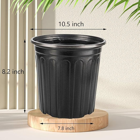 12Pack 3 Gallon Flexible Plant Nursery Pots, Soft Plastic Seedling Pots, Seed Starting Pot Flower Plant Container for Succulents, Cuttings, Transplanting Seedlings - Black