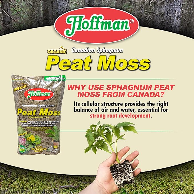 Hoffman 15503 Canadian Sphagnum Peat Moss, 10 Quarts