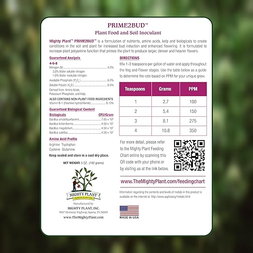 Flowering Bloom Booster Plant Enhancer – Arginine-Powered Growth Formula for Explosive Bloom & Fruit Set | Prime2Bud Ideal for Garden Flowers & Fruit-Bearing Vegetables (1, Pounds)