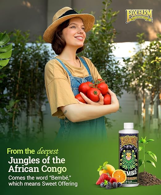 FoxFarm Bush Doctor Bembé Sweet & Dandy Liquid Plant Fertilizer - Boosts Plant Sweetness & Soil Microbes, Complex Nutrient Blend - 0-1-3 PK Fertilizer for In-Ground & Hydroponic Gardens - 1 Pint