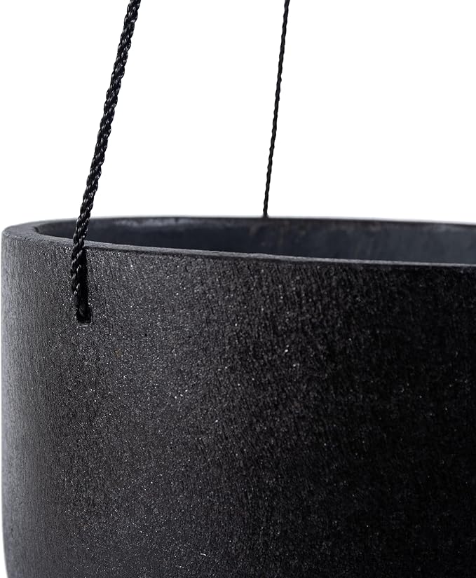 Safavieh Outdoor Collection Rancer Hanging Black Concrete Planter (Fully Assembled)
