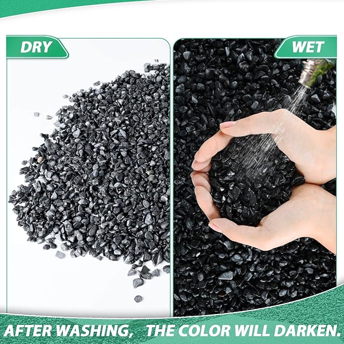 Succulent Rocks for Plants Tiny Pebbles for Planters 2.8LB Pea Gravel Bulk Course Sand Soil Small Decorative Stones for Indoor Bonsai Pots Cactus Top Dressing Aquarium Garden Landscape, Black