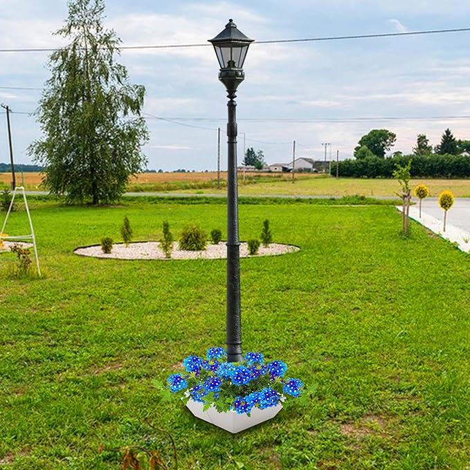 EBaokuup Umbrella Planter-Patio Table Flower Pot with Umbrella Hole-White Square Planter Pots for Indoor Outdoor Patio Table Garden Home Plants