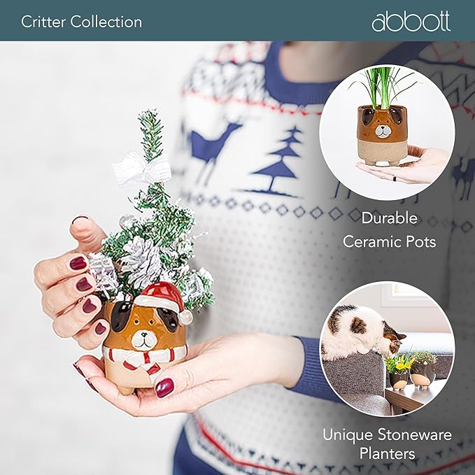 Abbott Collection Stoneware Pig on Legs Planter - Large (4" H)