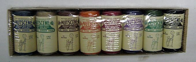 Bosmere K811 Nutscene Mini Spools of Twine, 8 Assorted Colors in Gift Box,Orange,Blue,Green