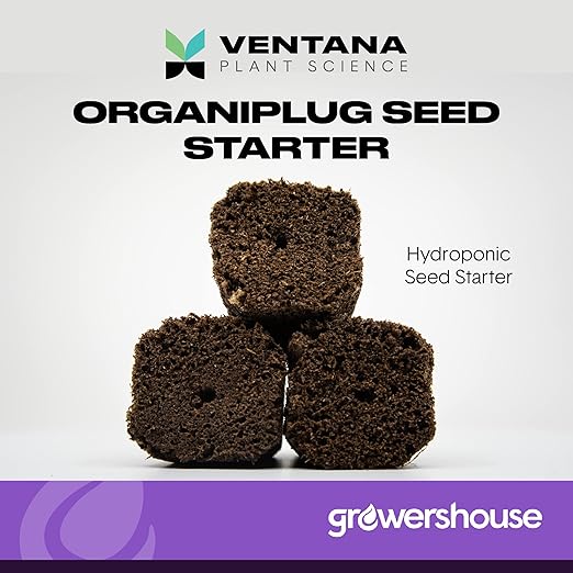 VPS OrganiPlug Hydroponic Seed Starter Plugs, 100 Pack, Rapid Root Planting Pods for Seedling, Clone, Cutting, Promotes Plant, Flower, Vegetable Growth w/Organic Soil Ingredients, Fits Standard Tray