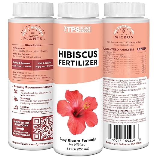 Hibiscus Fertilizer for Tropical and Flowering Plants, Liquid Plant Food, 32 oz (1 Quart)