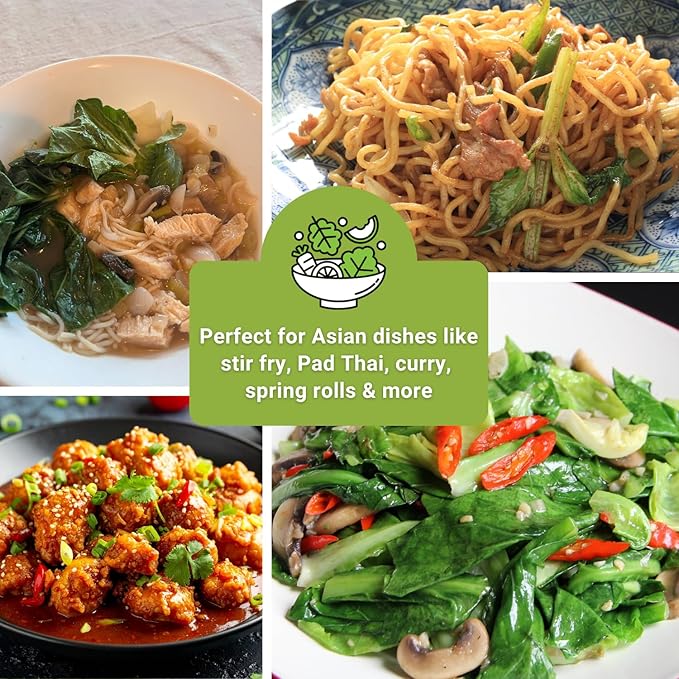 Sow Right Seeds - Asian Greens Seed Collection for Planting - Includes Thai Basil, Bok Choy, Chinese Celery, Tat SOI & Yu Choy Sum - Non-GMO Heirloom Varieties to Plant and Grow Indoors or Outdoors