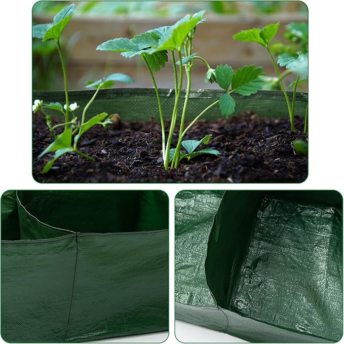 Fabric 2 Pack Fabric Garden Raised Bed with 6 Grids, Total 100 Gallon Thick Nonwoven Gardening Grow Bags Planting Container for Growing Herbs, Flowers and Vegetables