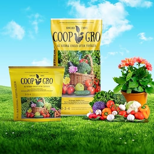 Coop Gro Organic Chicken Manure Fertilizer 6 lb. Bag. All-Natural Plant Food for Vegetable Gardens, Flower Beds, Indoor Plants & Shrubs. Pelleted Fruit Tree Fertilizer (2 Pack)