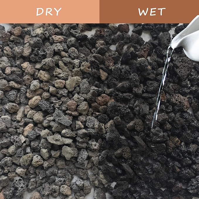 Black Lava Rocks for Plants -100% Pure Volcanic Rock No Dyes or Chemicals-Best Lava Stones Top Dressing for Cacti Succulents Plants,Bonsai