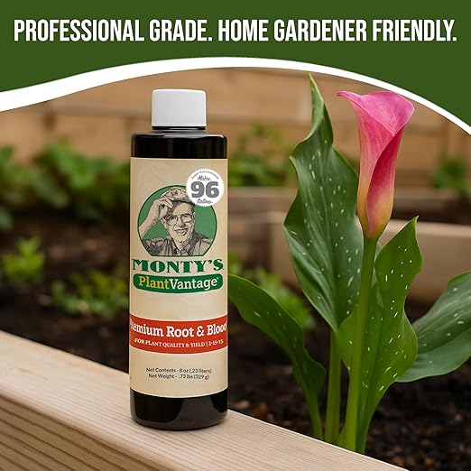 PlantVantage Root & Bloom Liquid Fertilizer - Concentrated Liquid Plant Fertilizer for Strong Roots & Bigger Blooms, Plant Food for Trees, Flowers & Vegetables, Soil or Foliar Application, 8 oz