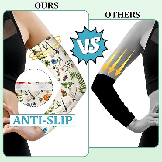 Garden Sleeves for Women Boho Gardening Sleeves with Thumb Holes UV Sun Protection Arm Sleeves for Women