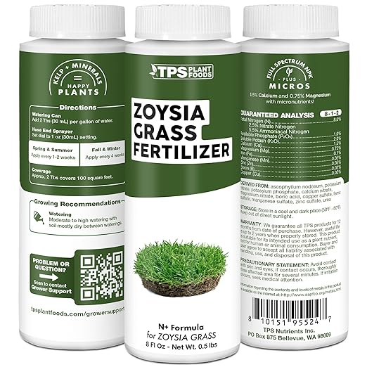 Zoysia Grass Fertilizer for Zoysia Grass, Great for Zenith, Emerald, and Zeon Varieties, Liquid Fertilizer by TPS Plant Foods, 8 oz (250mL)