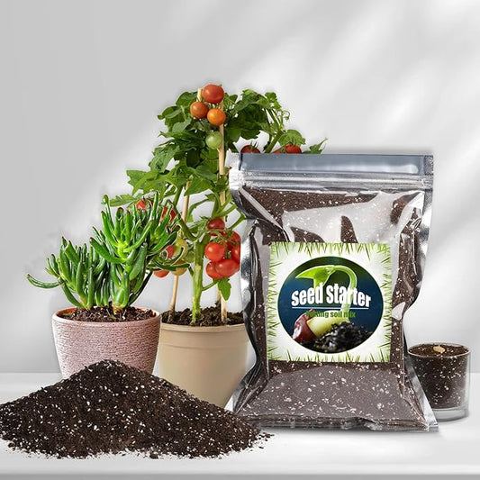 Organic Seed Starter Premium Potting Soil Mix 1qt, All Natural Seed Starter Mix for Fast Germination and Vigorous Seedlings with Strong Root Systems