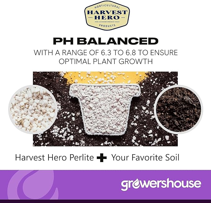 Harvest Hero 12qt Organic Perlite for Plants, Perlite for Gardening with Trimming Scissors