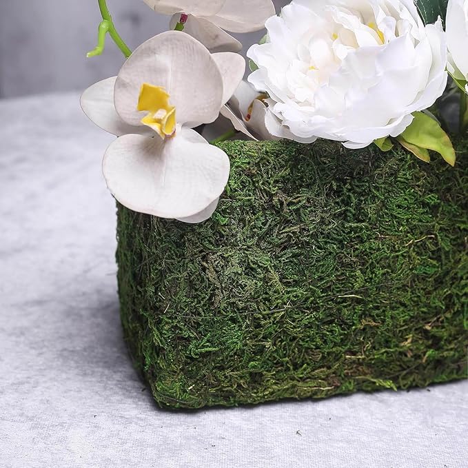 Efavormart 23.5" Rectangle Preserved Moss Planter Box Moss Covered Planters with Inner Lining