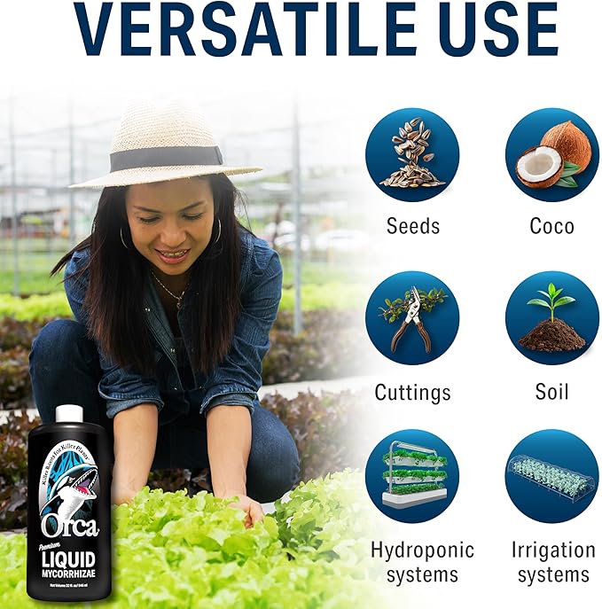 1 Gallon Orca Liquid Mycorrhizae for Plants - Mycorrhizal Fungi Root Stimulator and Booster - Enhance Plant Success with Microbes for Soil
