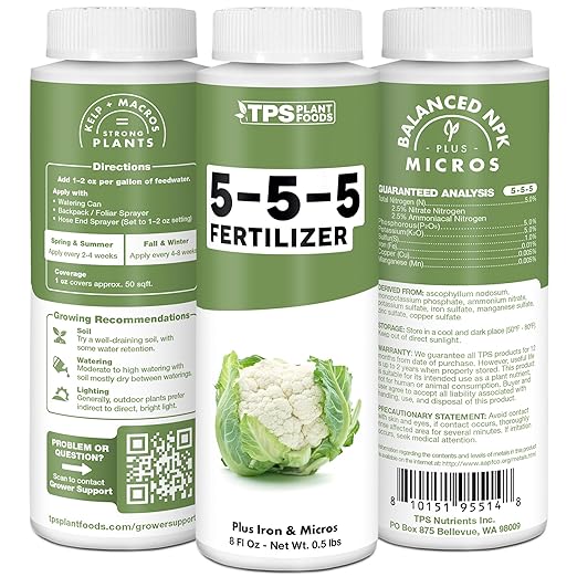 5-5-5 Fertilizer for Plants, Great for Vegetables, Flowers, and Shrubs, Liquid Plant Fertilizer by TPS Plant Foods, 1 Gallon (128oz)