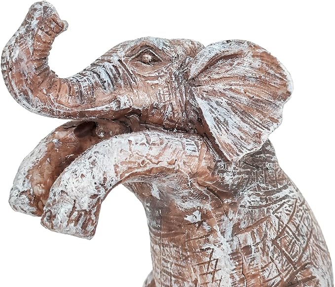 HPMAISON Climbing Elephant Plant Decorations for Pots Planter Flower Pot Hugger Resin Elephant Statue Garden Figurine for Fence Yard Lawn Outdoor Ornaments Office Decorations