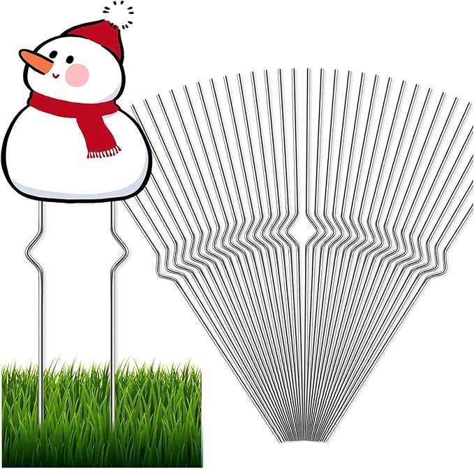 Yard Sign Stakes - 36 Pack Heavy Duty Metal Wire Stakes for Easter Garden Lawn Signs 13'' Alternative to H Frame for Corrugated Plastic Yard Signs Holder