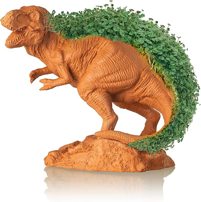 Chia Pet T-Rex - Tyrannosaurus with Seed Pack, Decorative Pottery Planter, Easy to Do and Fun to Grow, Novelty Gift, Perfect for Any Occasion