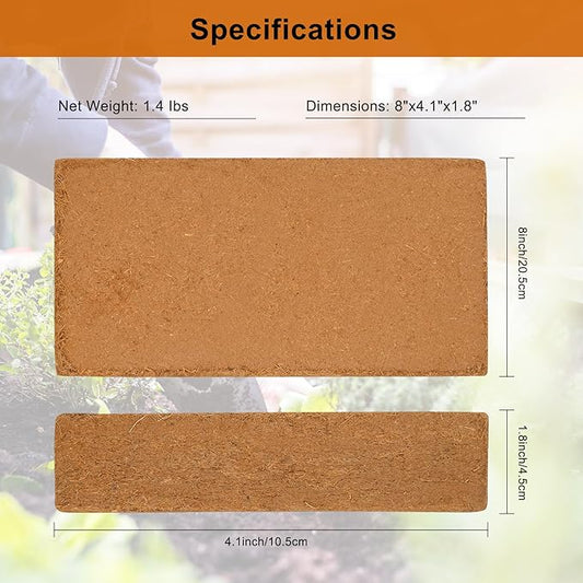 2 Pack Premium Coco Coir Bricks, Coco Coir for Plants, Coconut Fiber Substrate with Low pH & EC, Organic Coconut Fiber for Indoor & Outdoor Gardening and Potting Mix