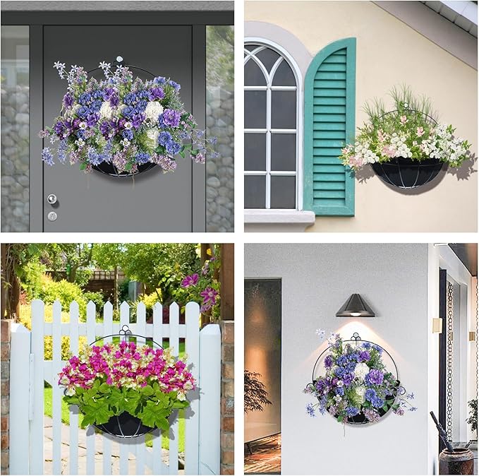 3PCS 12 Inch Half Round Planter Liners Fabric Plant Liners Half Circle Flower Basket Liners Replacement Felt Liner Coconut Liners Alternative for Wall Hanging Basket Planter