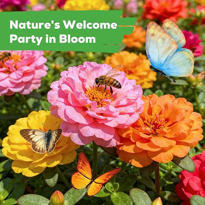 24,000+ Moss Rose Seeds for Planting Annual Flower for Ground Cover, Non-GMO Heirloom Variety, Easy to Grow, Seeds for Planting Outdoors Garden Containers