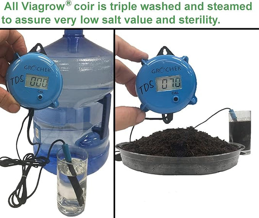 Viagrow® 650 g (1.4 lb.) Compressed Coconut Coir Premium Grow Media (6-Packs) / A Product of The Harvest Company™