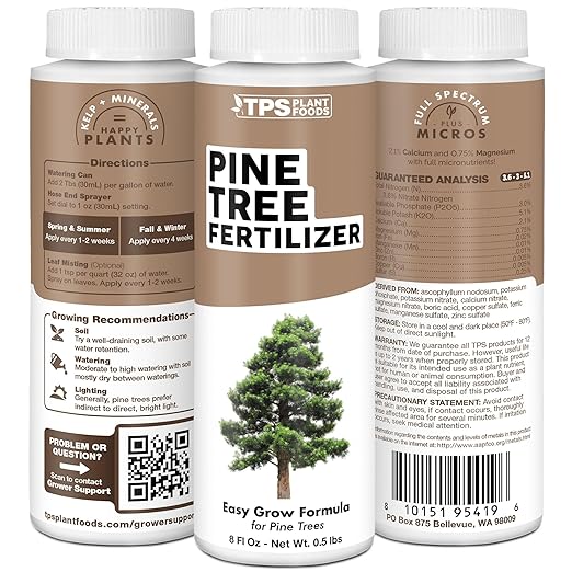 Pine Tree Fertilizer, Complete Liquid Pine Tree Plant Food, 8 oz (250mL)