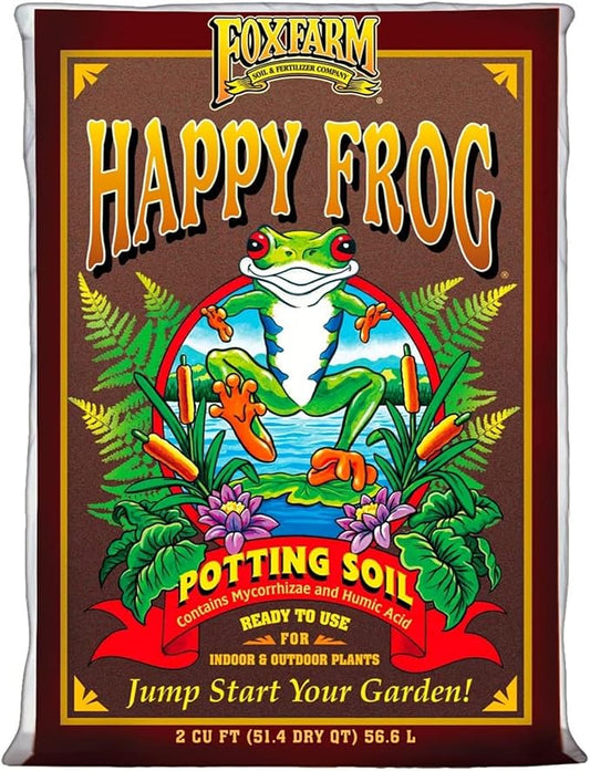 FoxFarm Happy Frog 2 Cu.ft Potting Soil + Ocean Forest 12qt Potting Soil - for Nurturing Plants and Healthy Growth