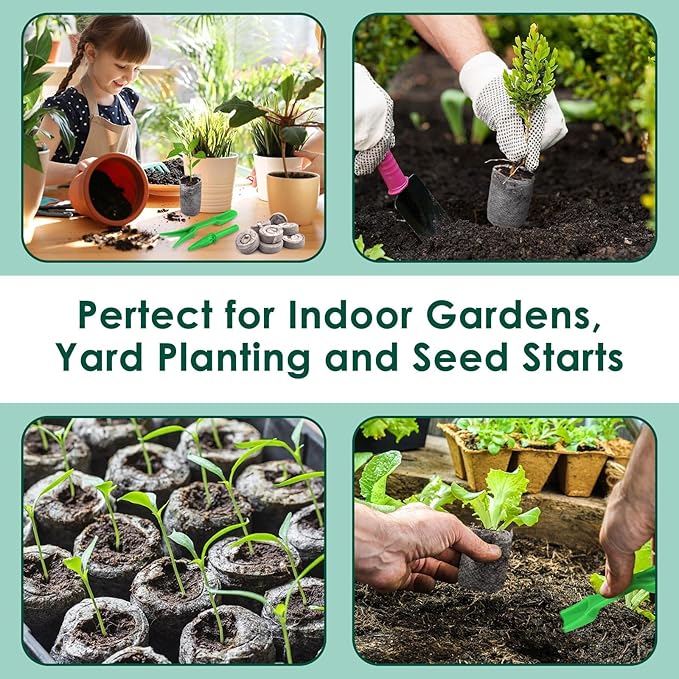 PACETAP 100 Pcs 30mm Peat Pellet Seed Starter Soil, Compressed Seed Fertilizer Nutrient Soil Block, Germination Seedling Pods for Growing Herbs, Plant, Flowers, Vegetables (30MM)
