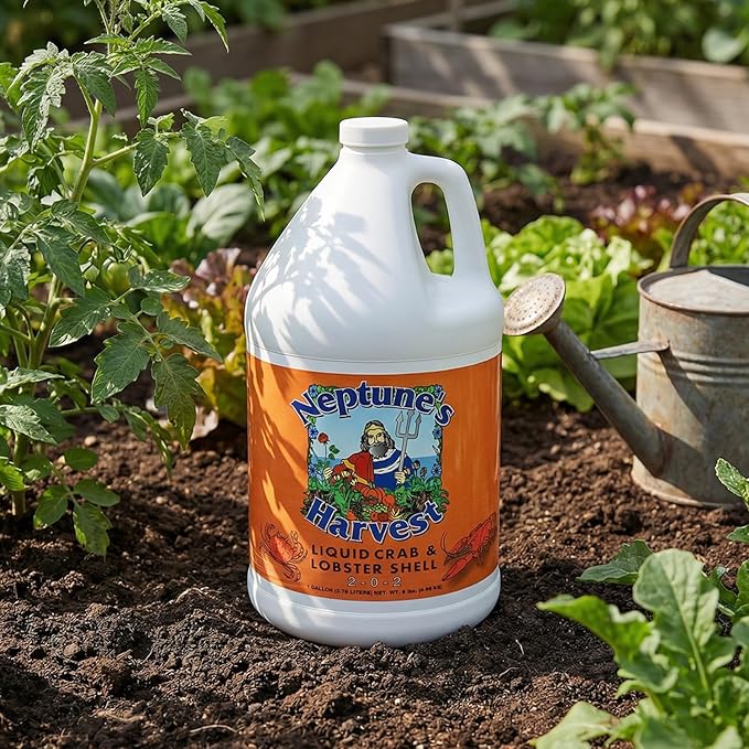 Neptune’s Harvest Organic Crab & Lobster Shell Multi-Purpose Liquid Fertilizer (2-0-2) - 1 Gallon Bottle - Rich in Nutrients Soil Fertilizer - Plant Food for Lawns, Gardens, and Vegetables