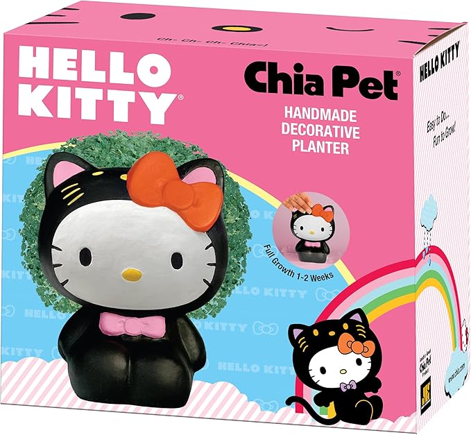 Chia Pet Hello Kitty in Costume with Seed Pack, Decorative Pottery Planter, Easy to Do and Fun to Grow, Novelty Gift, Perfect for Any Occasion