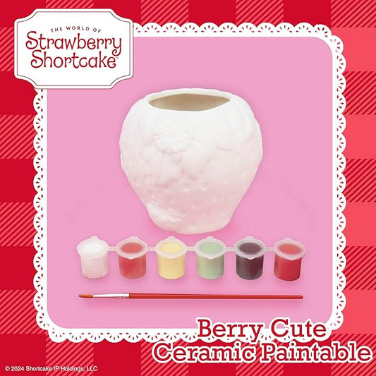 Horizon Group USA Paint Your Own Figurine Kit, DIY Art Project for Kids, Strawberry Shortcake Planter