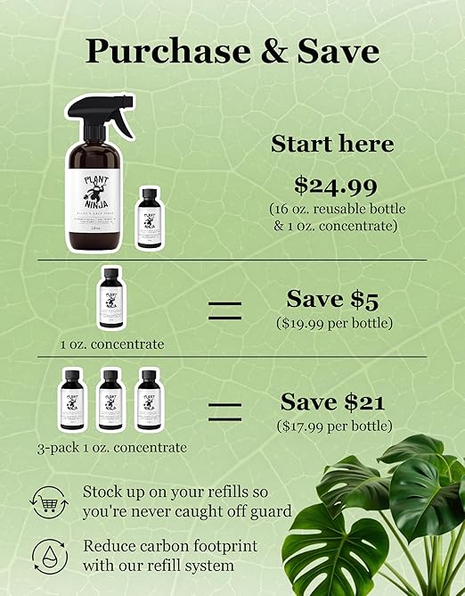 Plant & Leaf Spray – Non-Toxic Leaf Shine & Protector | Eco-Friendly, Safe for Indoor Plants | Handcrafted, Women-Owned, 3rd Generation Recipe | Plant-Based Formula with Gentle Silicone
