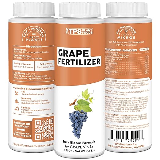 Grape Fertilizer for Grape Vines, Great for All Varieties Including Concord, Thompson Seedless, Chardonnay, and More, Liquid Fertilizer by TPS Plant Foods, 1 Gallon (128 oz)