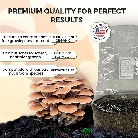 MycoHaus Compost for Mushroom Growing | Sterilized Substrate for Mushrooms | Mushroom Soil Organic | Home Cultivation Supplies | 10 Pound (1 Pack)