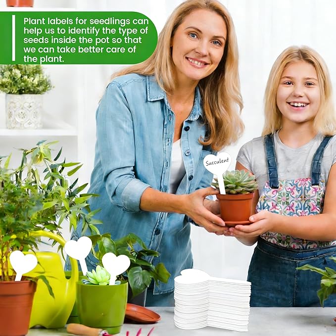 120PCS Plant Tags Plant Labels for Outdoor Garden Waterproof Plastic Seed Labels for Seedlings White Garden Markers with Permanet Marking Pen Plants Tags Gifts for Gardening Lovers