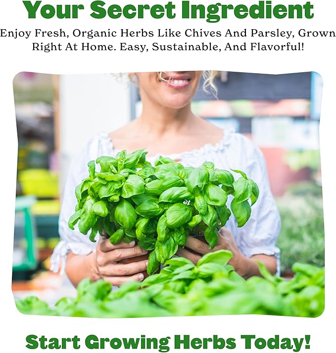 Epic Gardening Organic Herb Garden Seed Bundle - 5 Non-GMO Varieties for Cooking & Seasoning, Includes Basil, Cilantro, Dill, Chives & Parsley, Easy-to-Grow Seeds for Indoors or Outdoors