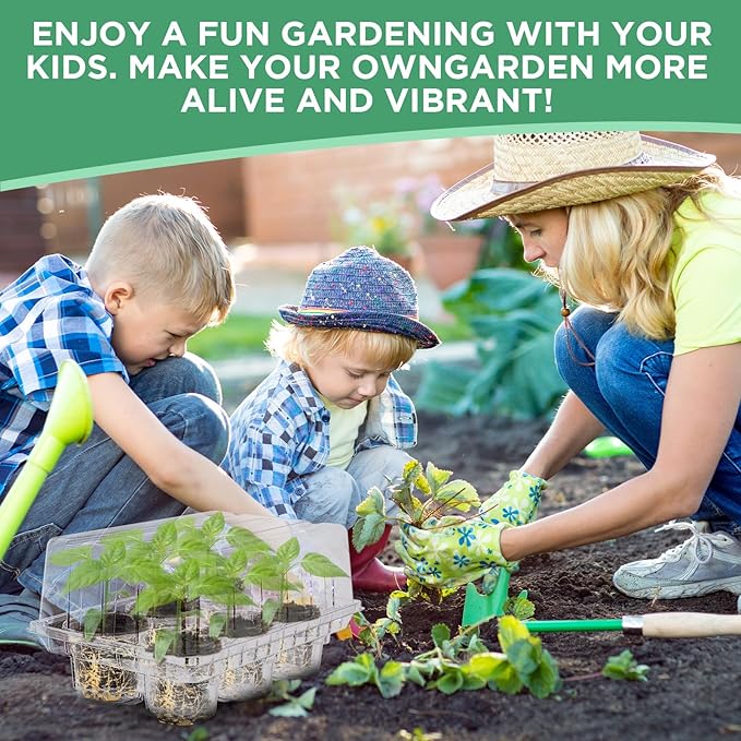 Vesici 10 Pack Seed Starter Tray Kit Seedling Starter Trays with 60 Pcs 4 Inch Nursery Pots and Humidity Dome (60 Cells) Mini Greenhouse Plant Germination with Labels for Garden(Clear)