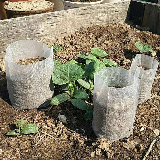 100PCS Plant Grow Bags, Non-Woven Plant Nursery Bags Fabric Seedling Pots for Garden