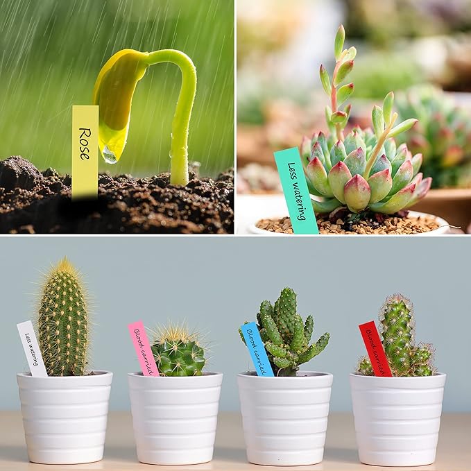600 Pcs 4" Plant Labels Plastic Waterproof Plant Tags Seed Pot Marker Nursery Garden Seed Stake Tags Plant Classification Sorting Sign Flower Mark (Red)