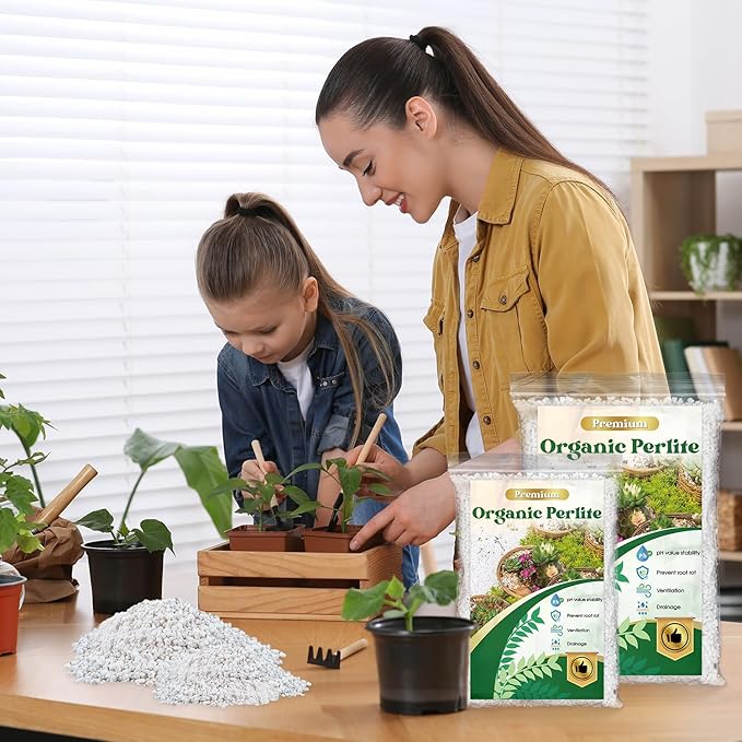 Organic Perlite for Plants,4 Quart Premium Horticultural Perlite for Indoor and Outdoor Plants,Enhance The Ventilation and Drainage of The Soil,Optimal for Potting Mixes