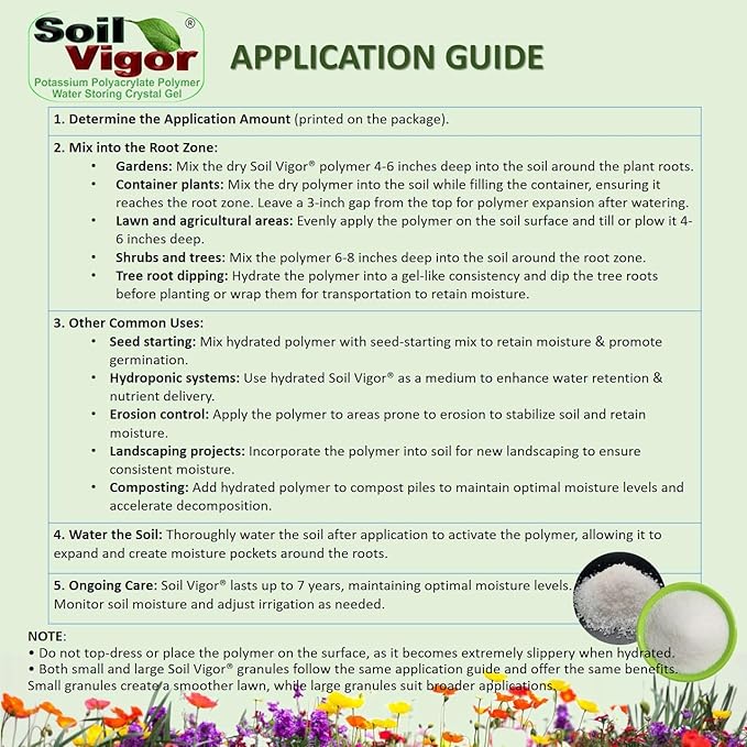 Super Absorbent Polymer Helps Plant Growth and Plant Establishment (5 Pounds)