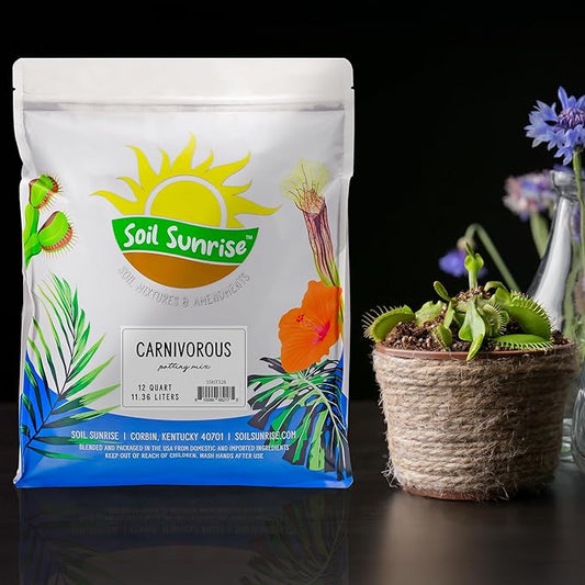 Soil Sunrise Carnivorous Plant Potting Soil Mix (12 Quarts) Custom Blend for Venus Fly Traps, Sundews, and Pitcher Plants