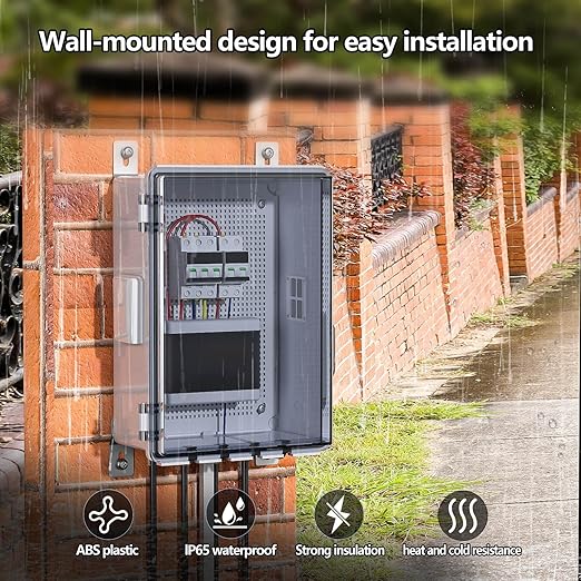 ABS Electrical Junction Box, Ventilated Design, Cable Grommets, IP65 Waterproof Enclosure, Indoor/Outdoor Use with Mounting Panel .(Clear Cover, 13.8"x9.7"x5.9")